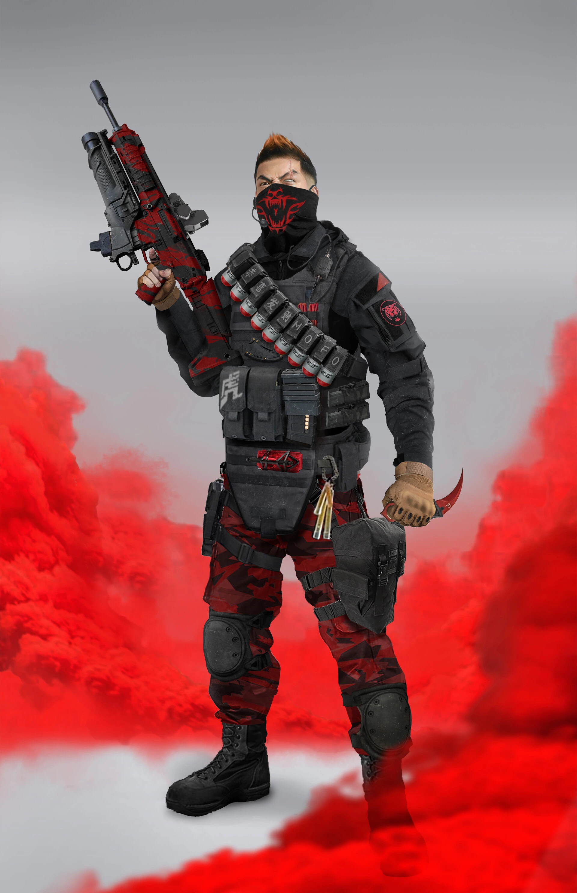 tactical tiger soldier concept character design